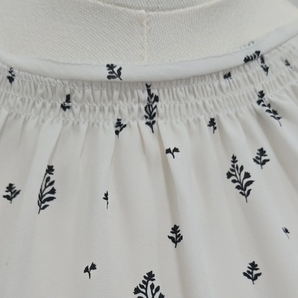 ❤️❤️❤️LOFT White Sleeveless Gathered-Neck Printed Camisole - Picture 6 of 7